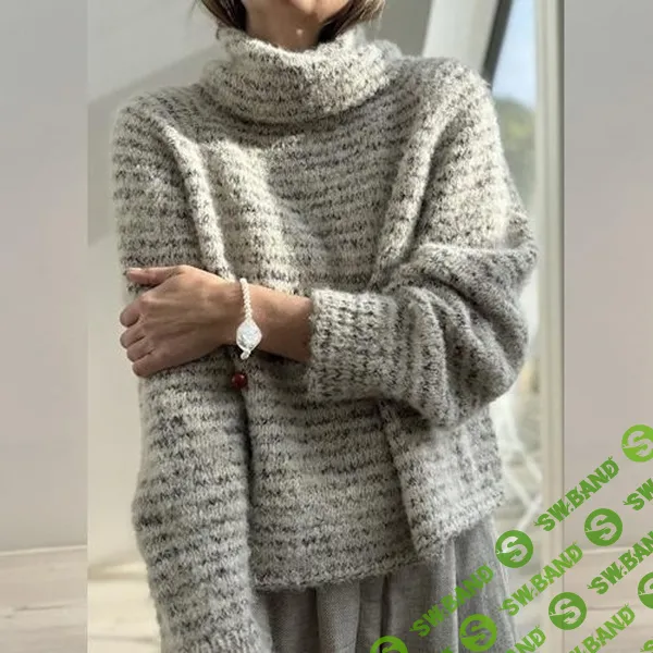 [Вязание] Пуловер спицами полосками из букле Merle Loop [Вяжи.ру] [Майя Кловдал]