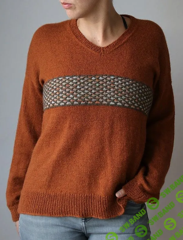 [Вязание] Пуловер спицами сверху вниз Morning Glow [Вяжи.ру] [Melanie Berg]