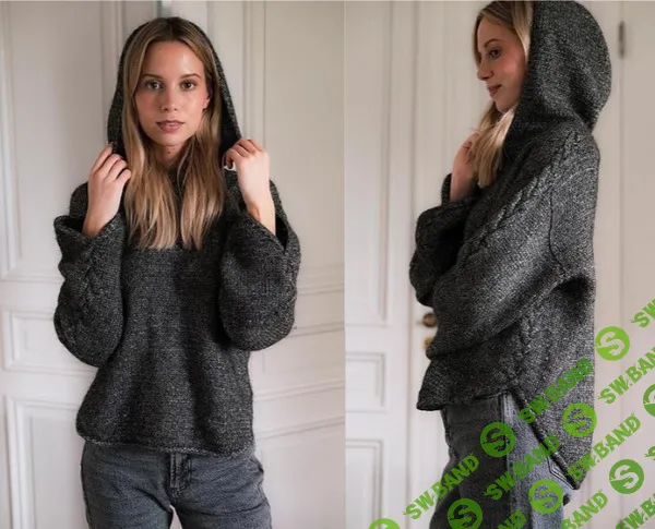 [Вязание] Пуловер-худи спицами сверху без швов Transsilvanien [Вяжи.ру] [Элида Вирак]