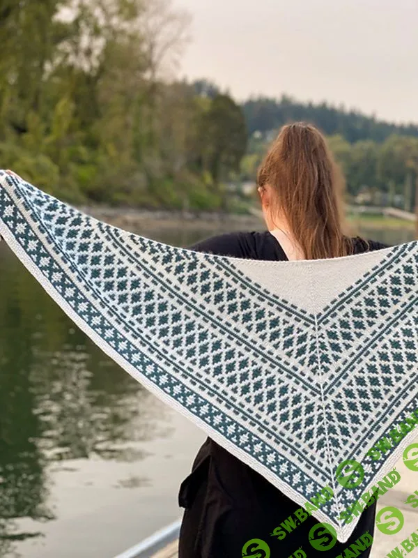 [Вязание] Шаль ленивым жаккардом Forest Mosaic [Вяжи.ру]