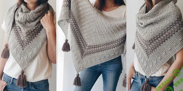 [Вязание] Шаль-платок с косами Braid [Вяжи.ру]