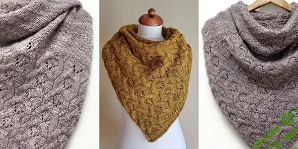 [Вязание] Шаль с простыми косами Conchas [Вяжи.ру] [Gretha Mensen]