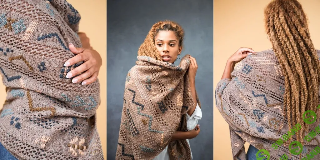 [Вязание] Шаль с тканной интарсией Farah Shawl [Вяжи.ру] [Florence Spurling]