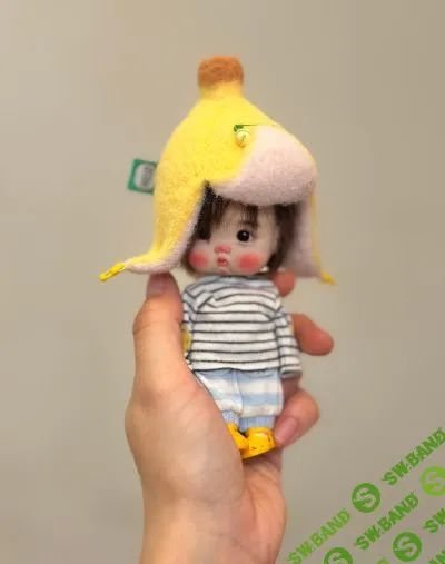 [Вязание] Шапочка бананчик [Ob11doll] [Анастасия Абдулазизова]