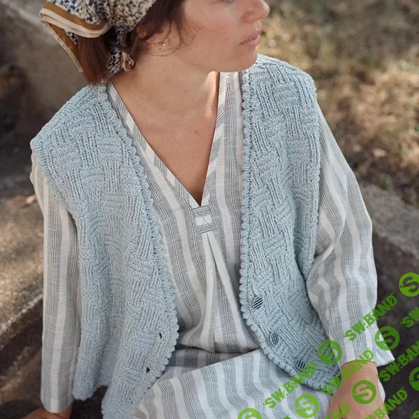 [Вязание] Стильный текстурный жилет Vacilando, вязаный отдельными деталями снизу [Вяжи.ру] [Eun Mi Ahn]