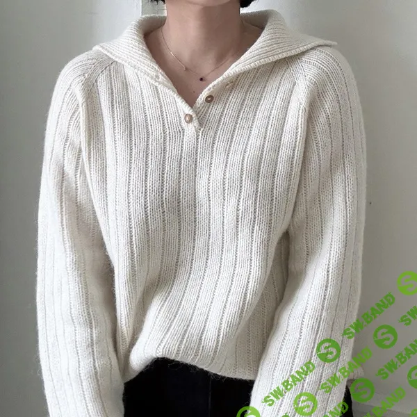 [Вязание] Свитер Irang rib с воротником поло, вязаный широкой резинкой спицами сверху [Вяжи.ру] [Saera Yoon]