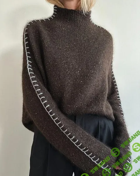 [Вязание] Свитер оверсайз с декоративной отделкой, вязанный спицами Glacis [Вяжи.ру]