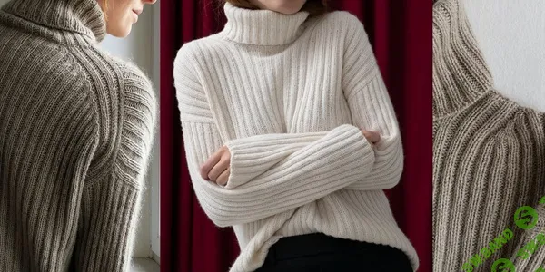 [Вязание] Свитер резинкой с японским плечом спицами сверху Narbonne [Вяжи.ру] [Сюзанн Мюллер]