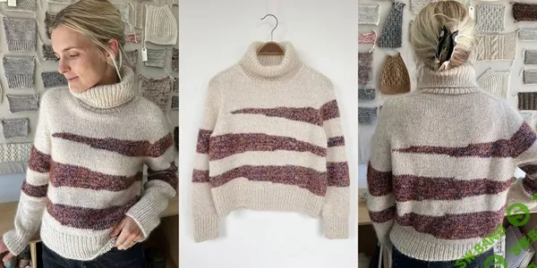 [Вязание] Свитер с асимметричными цветными полосами спицами Sycamore [Вяжи.ру] [PetiteKnit]