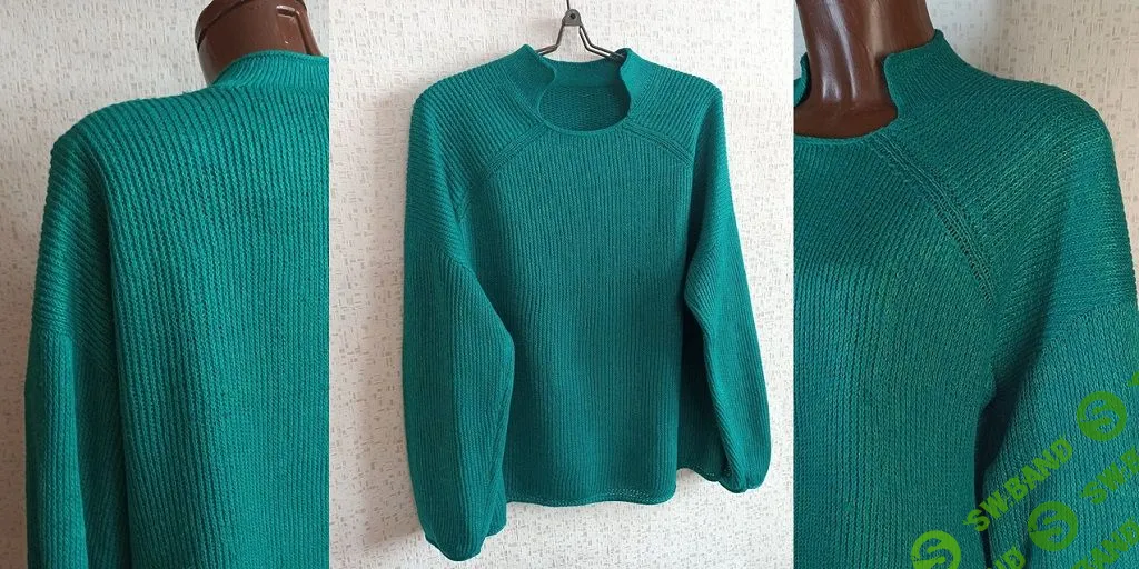 [Вязание] Свитер с японским плечом наоборот Green [Nataliyanvg] [vjazhi.ru]