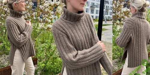 [Вязание] Свитер с японским плечом вязаный спицами резинкой Hazel [вяжи.ру] [PetiteKnit]