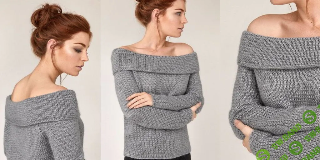 [Вязание] Свитер со спущенным плечом Bare [Вяжи.ру] [Ким Харгривз]