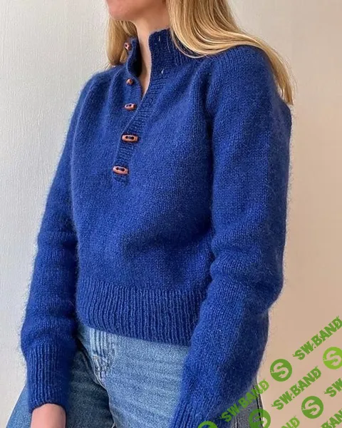 [Вязание] Свитер Stamford с воротником поло, вязаный регланом [Вяжи.ру]