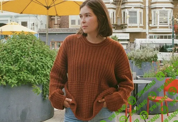 [Вязание] Текстурный свитер с японским плечом Town Square Sweater [Вяжи.ру] [Postcard Knits]