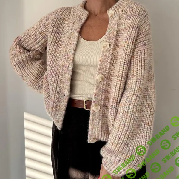 [Вязание] Теплый кардиган с японским плечом Сhalcot, вязаный резинкой спицами [Вяжи.ру] [Cheryl Mokhtari]