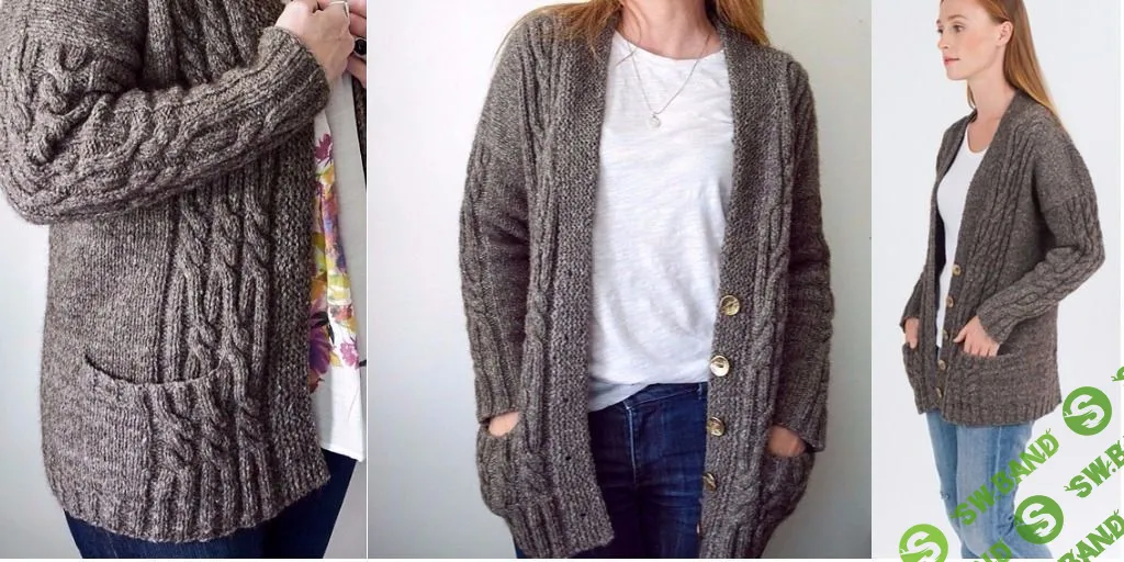 [Вязание] Теплый кардиган вязаный сверху Cathedral Grove [Вяжи.ру] [Жози Пакуин]