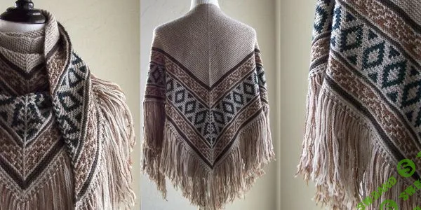 [Вязание] Тёплая шаль спицами Textile [Вяжи.ру]