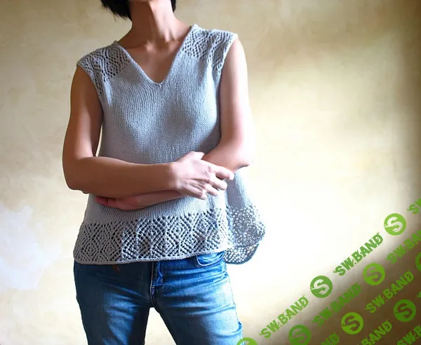 [Вязание] Топ c ажурной кокеткой Ginga [Вяжи.ру] [Йоко Джонстон]