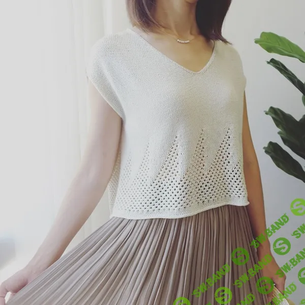 [Вязание] Топ с ажурным узором Mesh Crop [Вяжи.ру] [Ирен Лин]