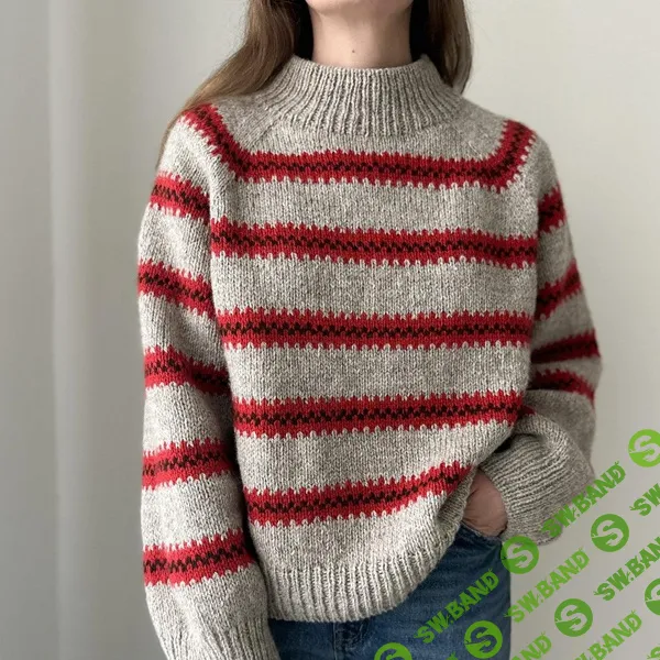 [Вязание] Уютный свитер реглан с жаккардовыми полосами Harbor Sweater [Вяжи.ру] [Hailey Smedley]