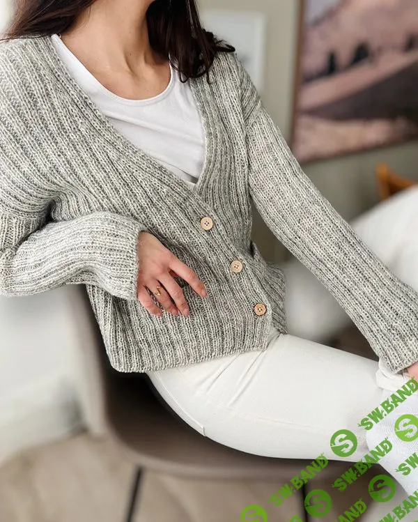 [Вязание] Укороченный кардиган резинкой Lange Linjer [Вяжи.ру] [Elsebeth Judith]