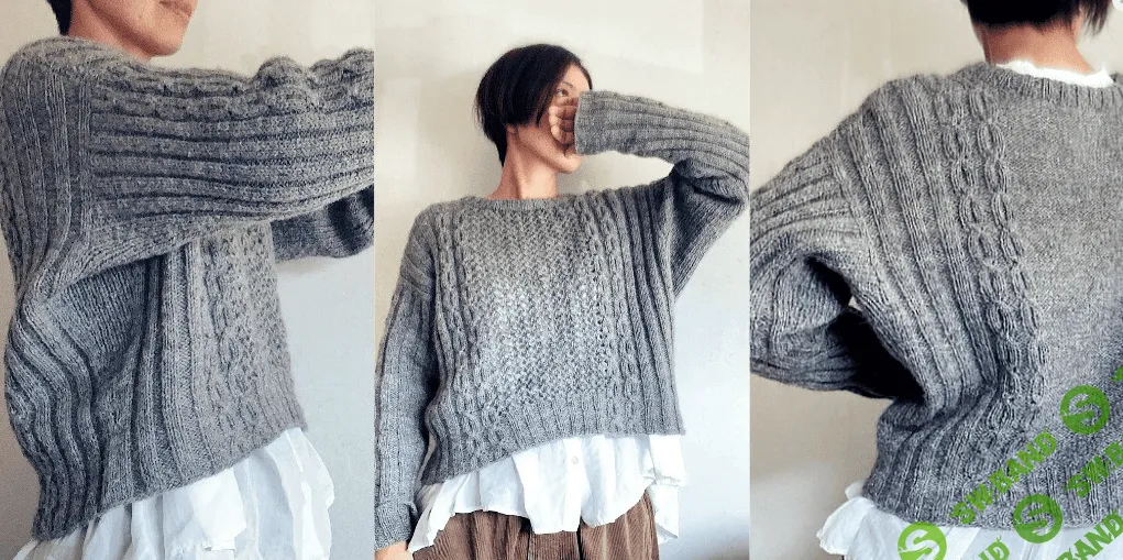 [Вязание] Укороченный пуловер оверсайз Icicle ice [Вяжи.ру] [Rievive]