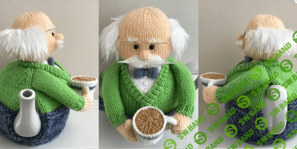 [Вязание] Вязаная грелка на чайник Grandpa [Вяжи.ру] [Alison Davis]