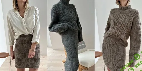 [Вязание] Вязаная спицами юбка Waffle Loop [Вяжи.ру] [Other Loops]