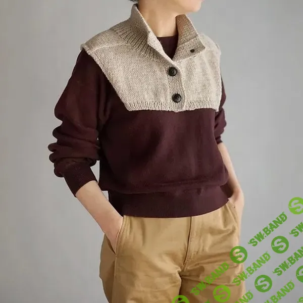 [Вязание] Вязаная спицами манишка на пуговицах NookNeck [Вяжи.ру]