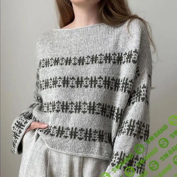 [Вязание] Вязаная спицами женственная блуза с жаккардом Seoul [Вяжи.ру] [Aegyoknit]