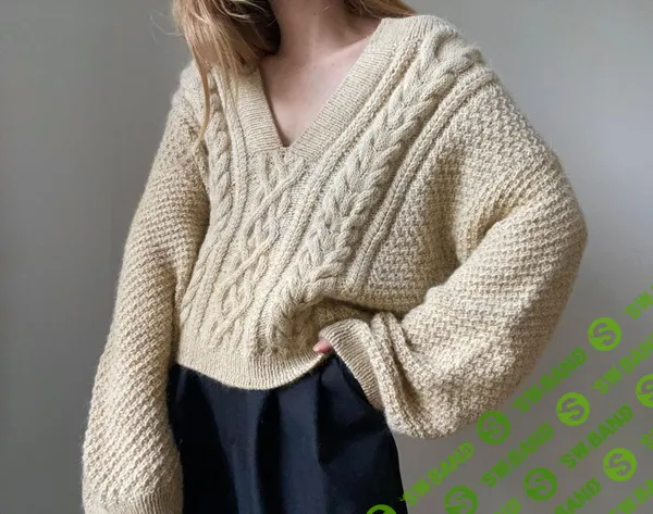 [Вязание] Вязанный спицами свитер оверсайз с горловиной-поло Boreas [Вяжи.ру] [Aegyoknit]