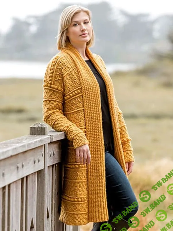 [Вязание] Вязаный крючком кардиган Exeter Gansey [Вяжи.ру] [Melissa Leapman]