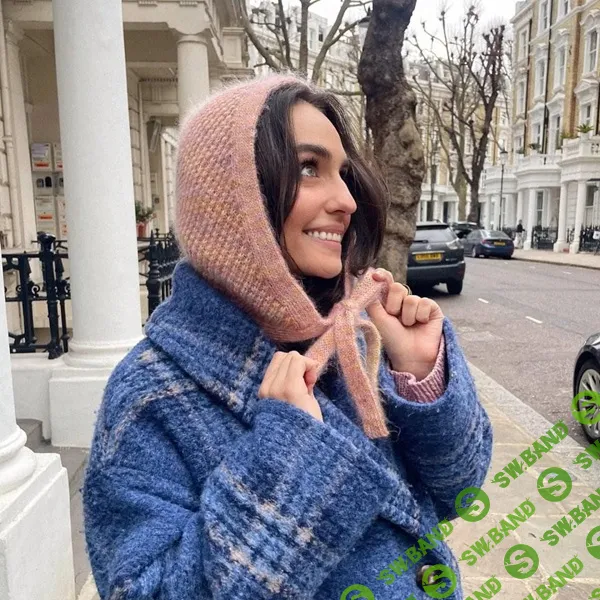 [Вязание] Вязаный спицами капюшон-шапка Evie Hood с завязками [Вяжи.ру] [Woozy by Céline]