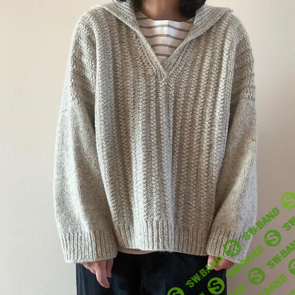 [Вязание] Вязаный спицами мягкий пуловер с красивым отложным воротником Shelter [Вяжи.ру] [Fiona Alice]