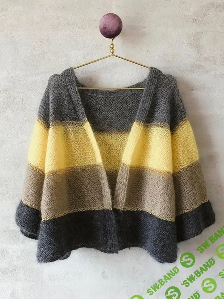 [Вязание] Вязаный спицами мохеровый оверсайз кардиган в полоску Ingrid cardigan [Вяжи.ру] [Katrine Hannibal at Önling]