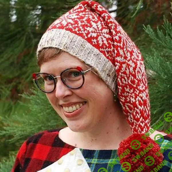 [Вязание] Вязаный спицами новогодний колпак Red Nick`s fancy Hat [Вяжи.ру] [Ли Мередит]