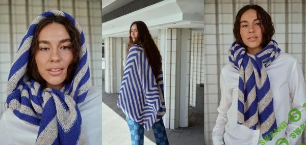 [Вязание] Вязаный спицами палантин Waveform шевронным узором [Вяжи.ру] [Julia Wilkens]