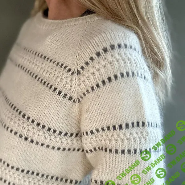 [Вязание] Вязаный спицами пуловер-реглан с полосами текстурного узора Birk [Вяжи.ру] [Jojo Knitwear]