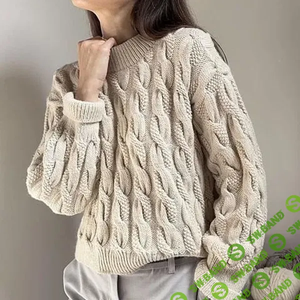 [Вязание] Вязаный спицами пуловер с большими косами Knitonomy Pearl Sweater [Вяжи.ру] [Magdalena Parker]