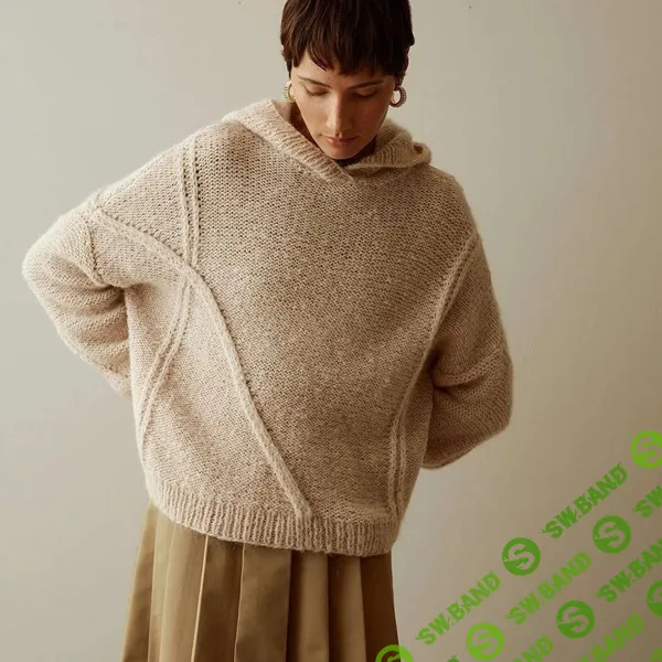 [Вязание] Вязаный спицами пуловер-худи оверсайз Jasmina [Вяжи.ру]