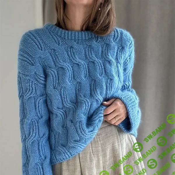 [Вязание] Вязаный спицами резинкой и косами текстурный свитер-оверсайз Rotate Loop [Вяжи.ру] [Otherloops]