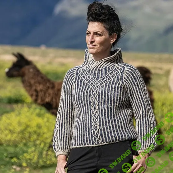 [Вязание] Вязаный спицами свитер резинкой двухцветная бриошь Anahata [Вяжи.ру] [Naama Ido]