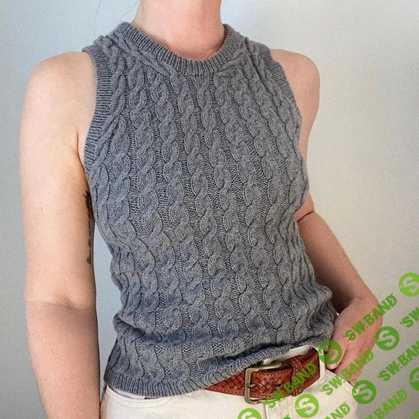 [Вязание] Вязаный спицами топ с косами Camisole No. 8 [Вяжи.ру]