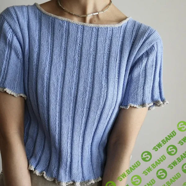 [Вязание] Вязаный топ Lou Blouse спицами — легкий летний пуловер с рюшами [Вяжи.ру] [Yuka Tomioka]