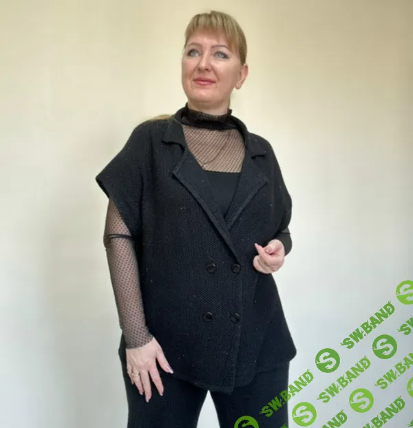 [Вязание] Жакет-жилет с японским плечом [Юлия Быченко]