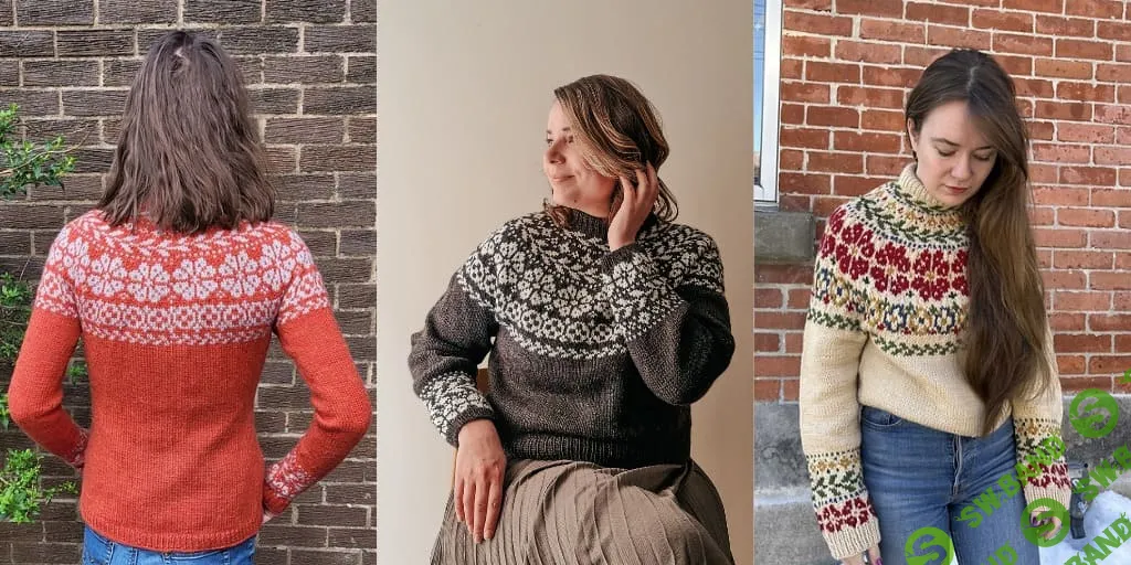 [Вязание] Жаккардовый пуловер с цветами Lumme [Вяжи.ру] [Sari Nordlund]