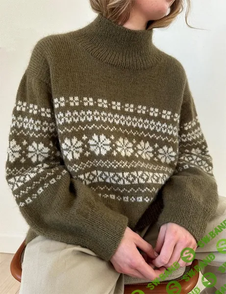 [Вязание] Жаккардовый свитер оверсайз спицами сверху Harriet Sweater [Вяжи.ру] [Le Knit, Lene Holme Samsøe]