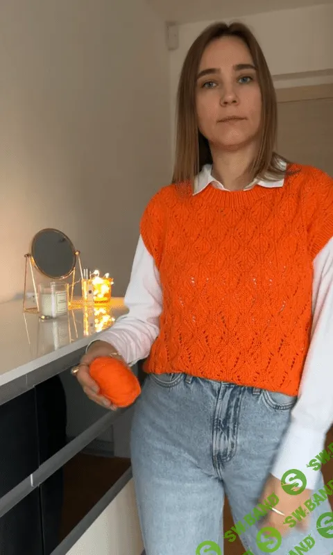 [Вязание] Жилет «Ажурные листья» [Татьяна Одинцова]