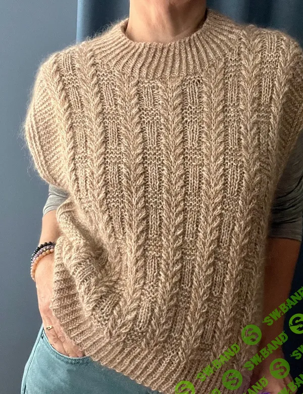 [Вязание] Жилет с узором колоски Herbarium [Вяжи.ру]