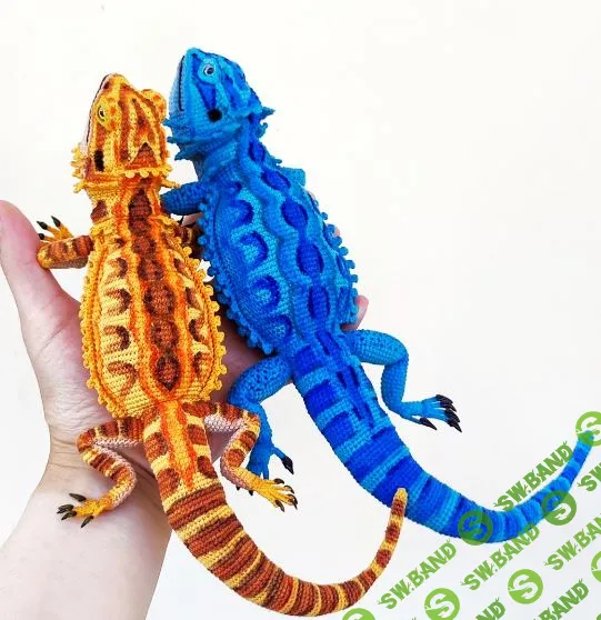 [Вязаные игрушки] Бородатый дракон Агама в двух цветах [totaksusha] [Ксения Абдуллина]